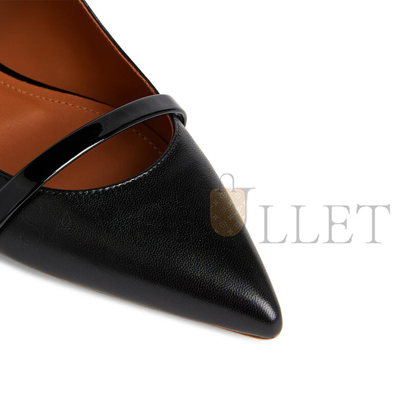 MALONE SOULIERS MAUREEN BLACK LEATHER FLAT MULES MAUREENMSFLAT42BLA